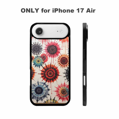 iPhone 17 Air Case — Tie Dye Swirls Black Red Tie, Personalized Phone Case