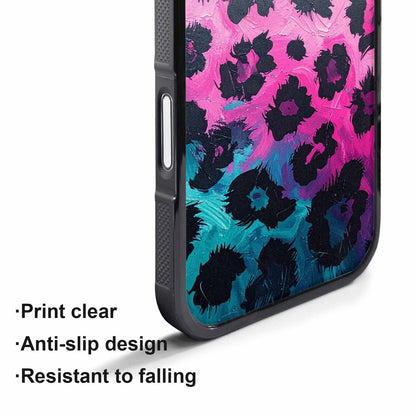 iPhone 17 Air Case — Leopard Neon Pink Teal Airbrush Animal, Custom Designed Case Cover