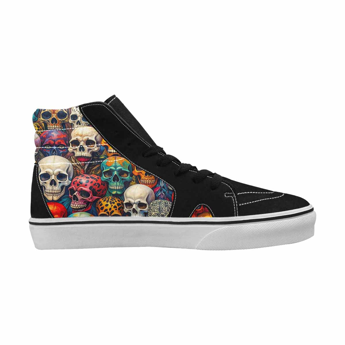 MEN'S Skulls × Animal Print High Top Canvas Vibrant Chaos Sneakers