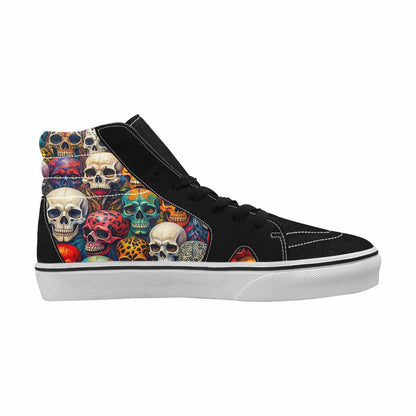 MEN'S Skulls × Animal Print High Top Canvas Vibrant Chaos Sneakers