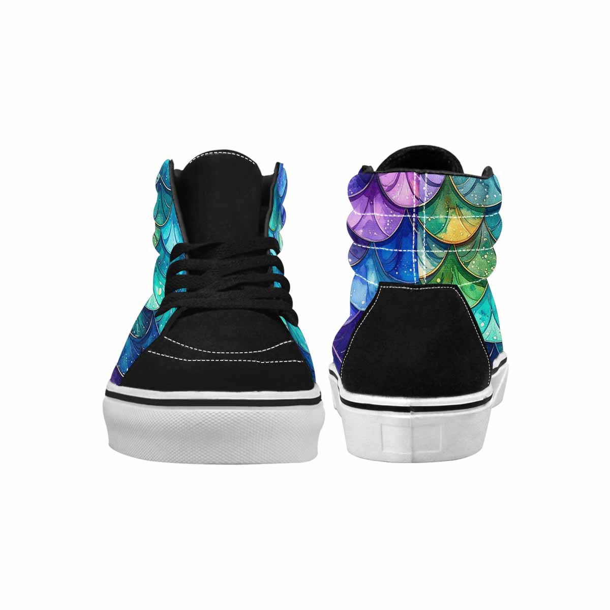 MEN'S Mermaid Scale High Top Canvas Surreal Shoes