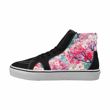 MEN'S Cherry Blossom High Top Canvas Bold Print Neon Fantasy All Over Print Shoes