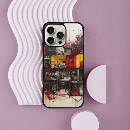 iPhone 16 Pro Max Case — Liminal Space Fragment Black Red Ink, Original Design Phone Case
