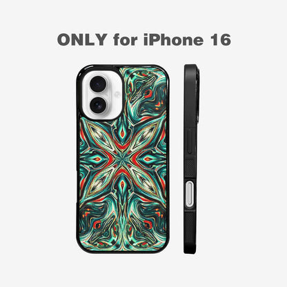 iPhone 16 Case — Holographic Tribal Blaze, Unique Phone Case Design