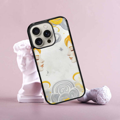 iPhone 16 Pro Case — Gemini Twins Zodiac Pattern Seamless Repeat, Custom Made Phone Cover
