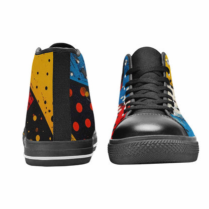 MEN'S Comic Book Halftone High Top Canvas Wallpaper Art Custom Shoes