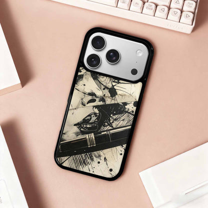 iPhone 17 Pro Case — Black And White Solid Black Retro, Customized Protective Case