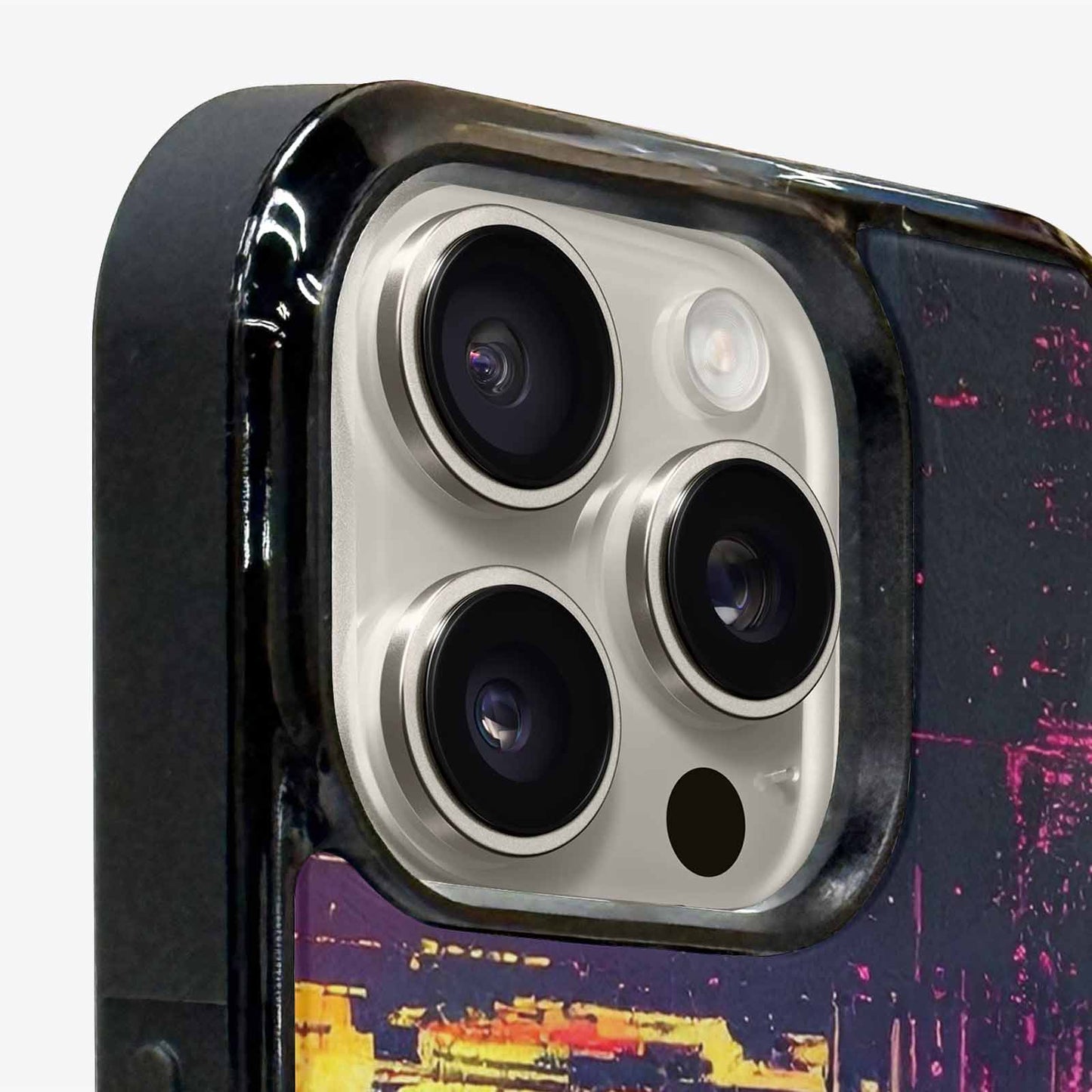 iPhone 16 Pro Max Case — Glitch Dark Art Seamless Pattern Vibrant, Custom Print Case Cover