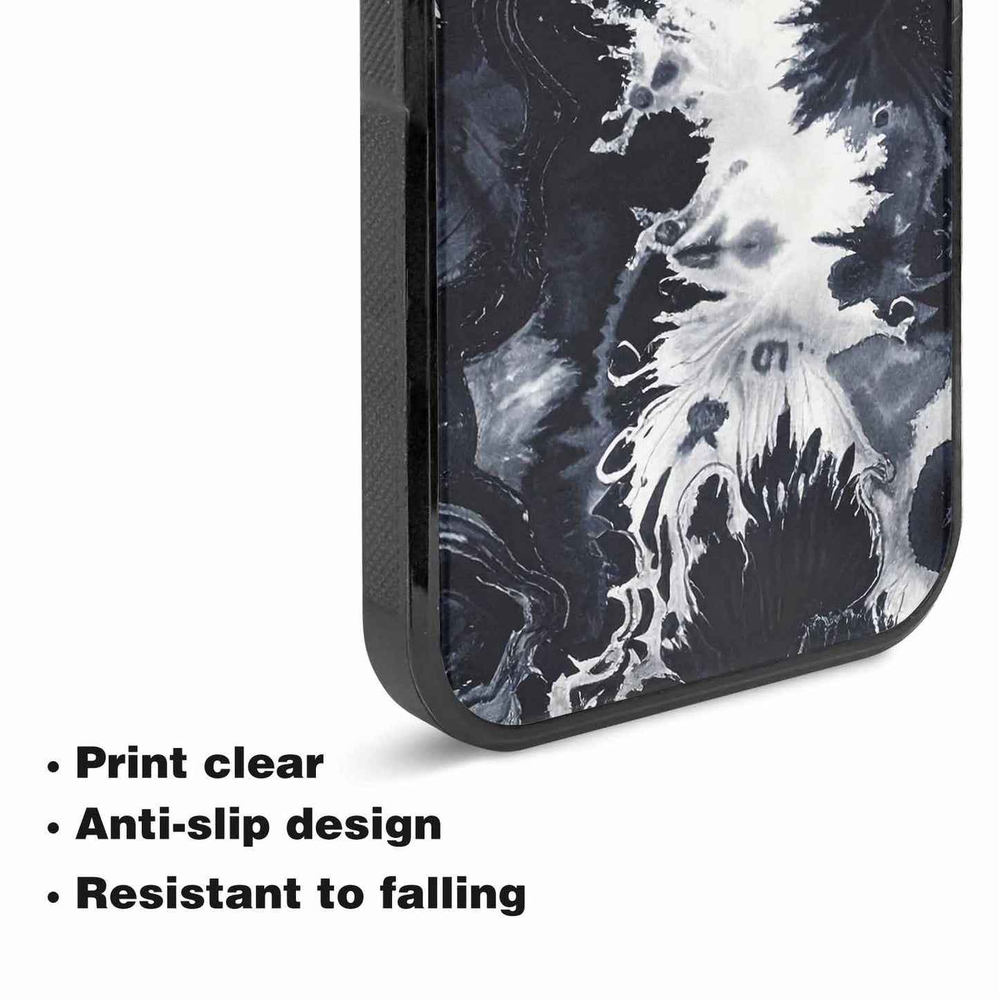 iPhone 15 Plus Case — Black White Animal Print, Custom Designed Case Cover