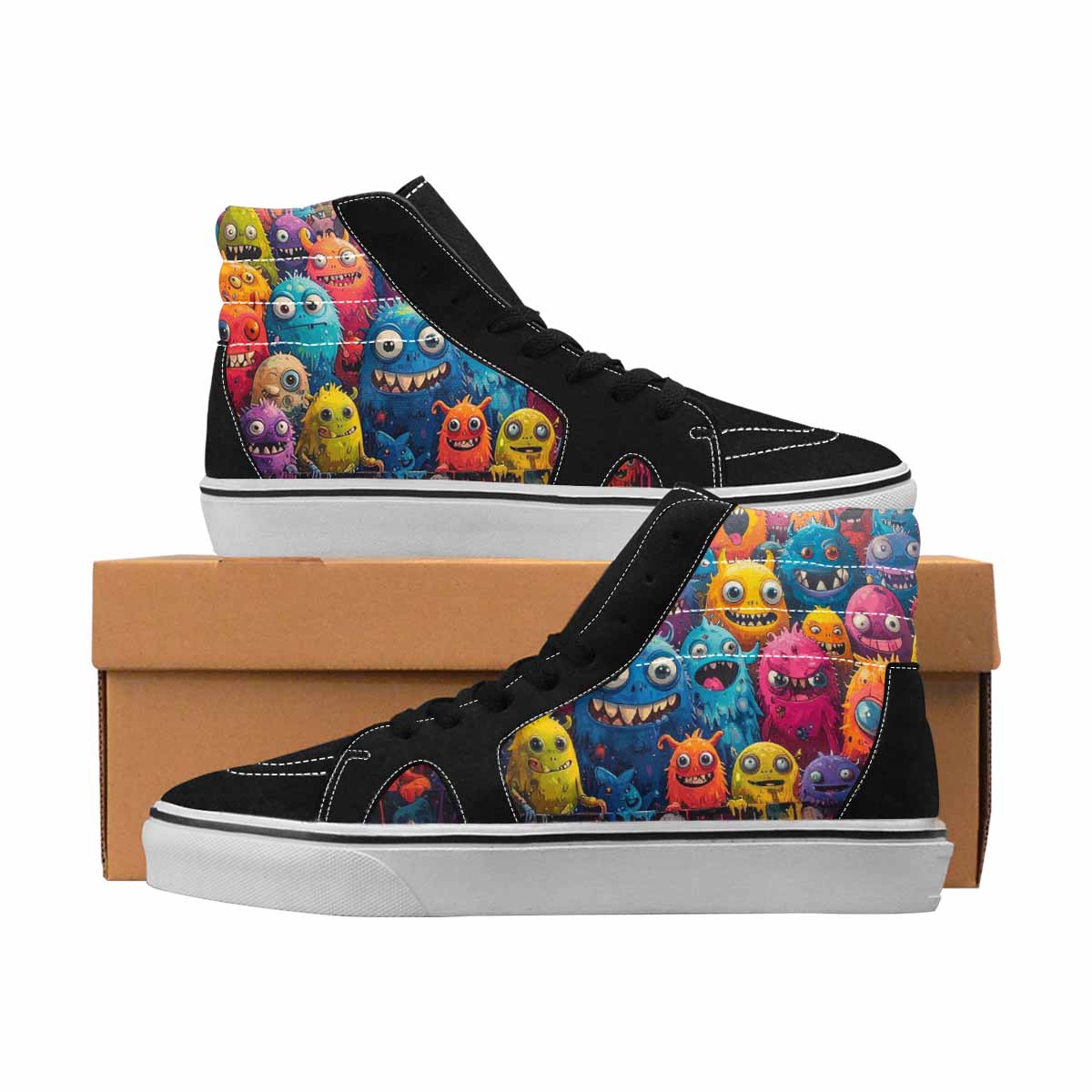 MEN'S Monsters High Top Canvas Bold Print Dreamcore Limited Edition Sneakers