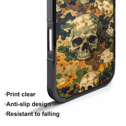 iPhone 17 Pro Case — Military Camo Texture Combined With Gothic, Custom Printed Phone Case