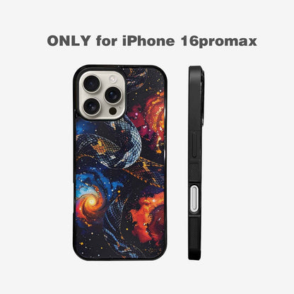 iPhone 16 Pro Max Case — Galaxy Snake Print, Personalized Phone Case