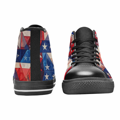 MEN'S American Flag Stars High Top Canvas Surreal Custom Shoes