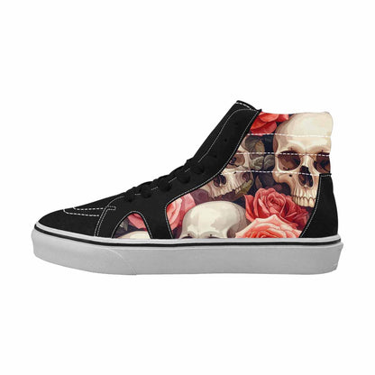 WOMEN'S Skulls Roses Soft Airbrush High Top Canvas Surreal Shoes