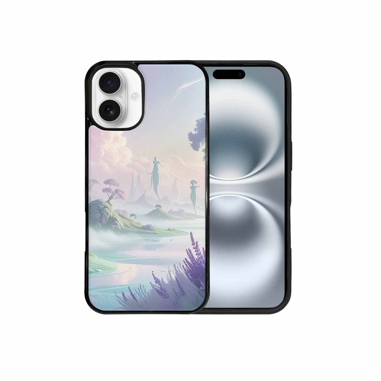 iPhone 16 Plus Case — Surrealist Dreamscape Illustration Pattern, Custom Phone Case