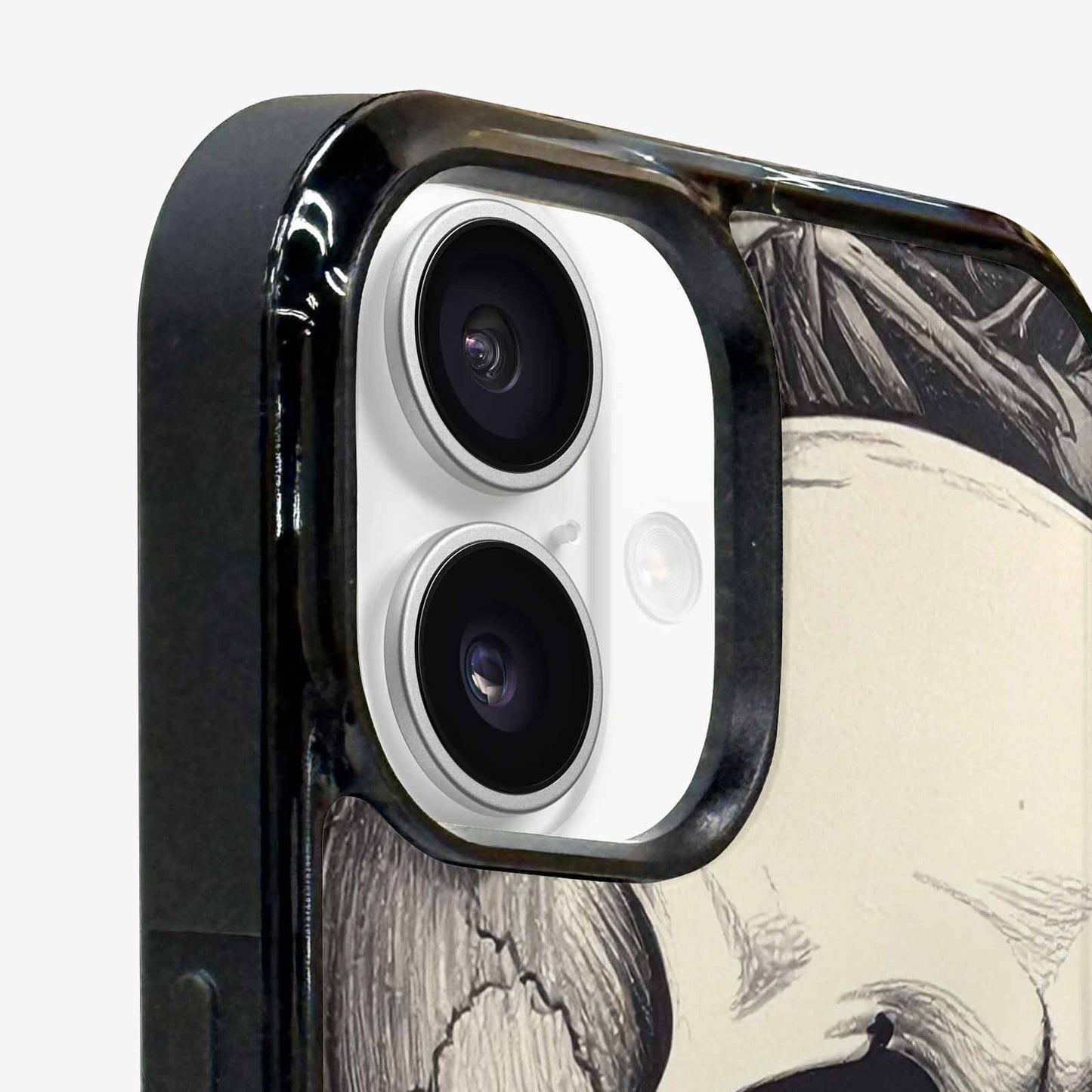 iPhone 16 Plus Case — 20 Skulls Overlapping Seamless Tileable Pattern, Custom Art Phone Cover