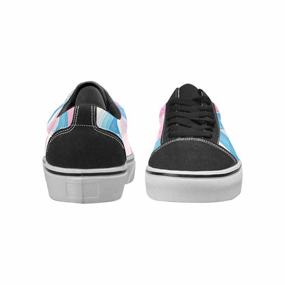 MEN'S Transgender Flag Color Canvas Lace-Up Vivid Custom Sneakers