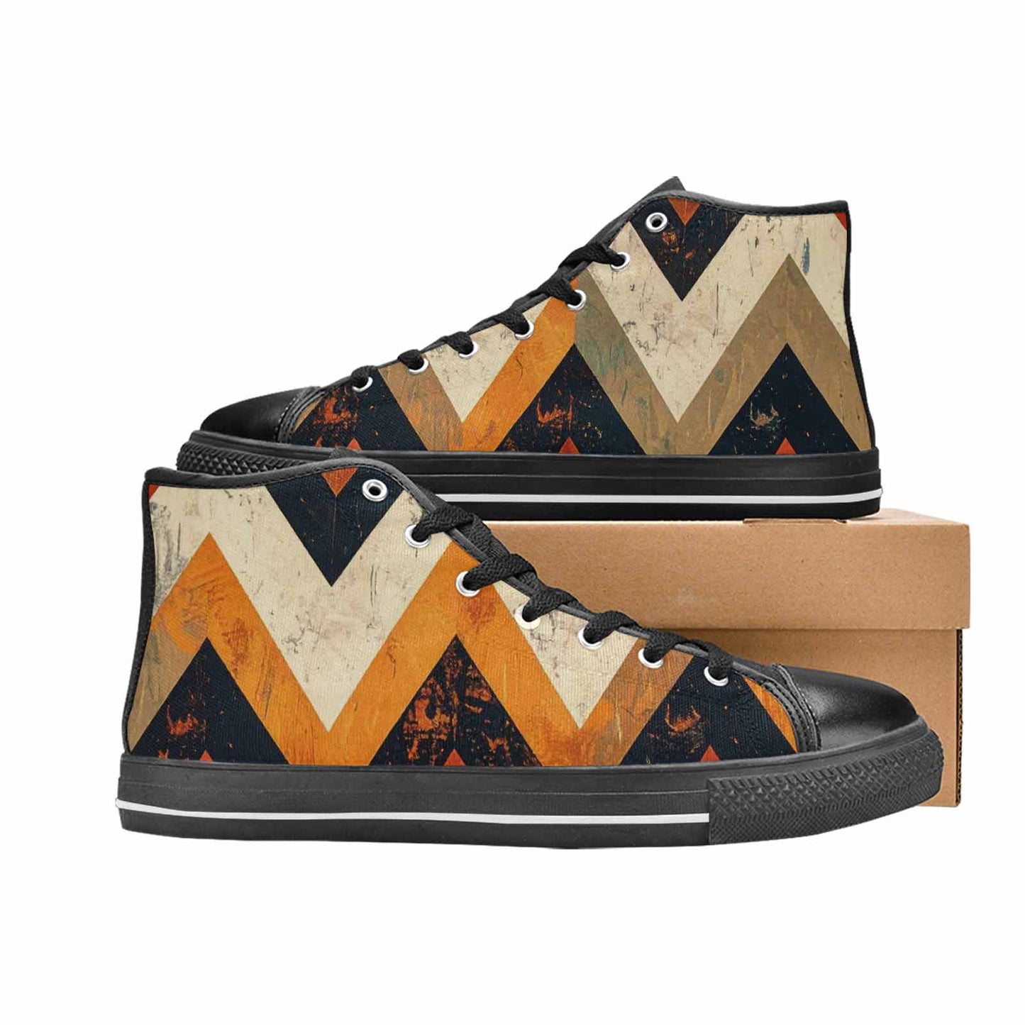 MEN'S Southwestern Geometric Diamond High Top Canvas Dreamcore Shoes