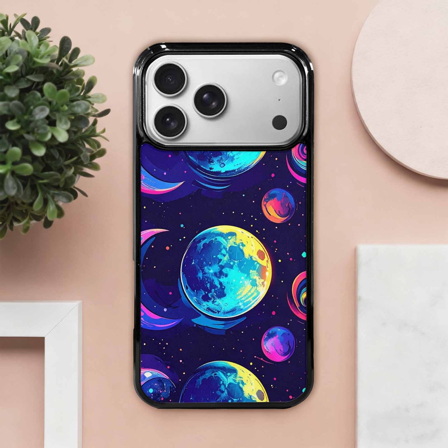 iPhone 17 Pro Max Case — Neon Winter Moon Cartoon Cute, Personalized Phone Case