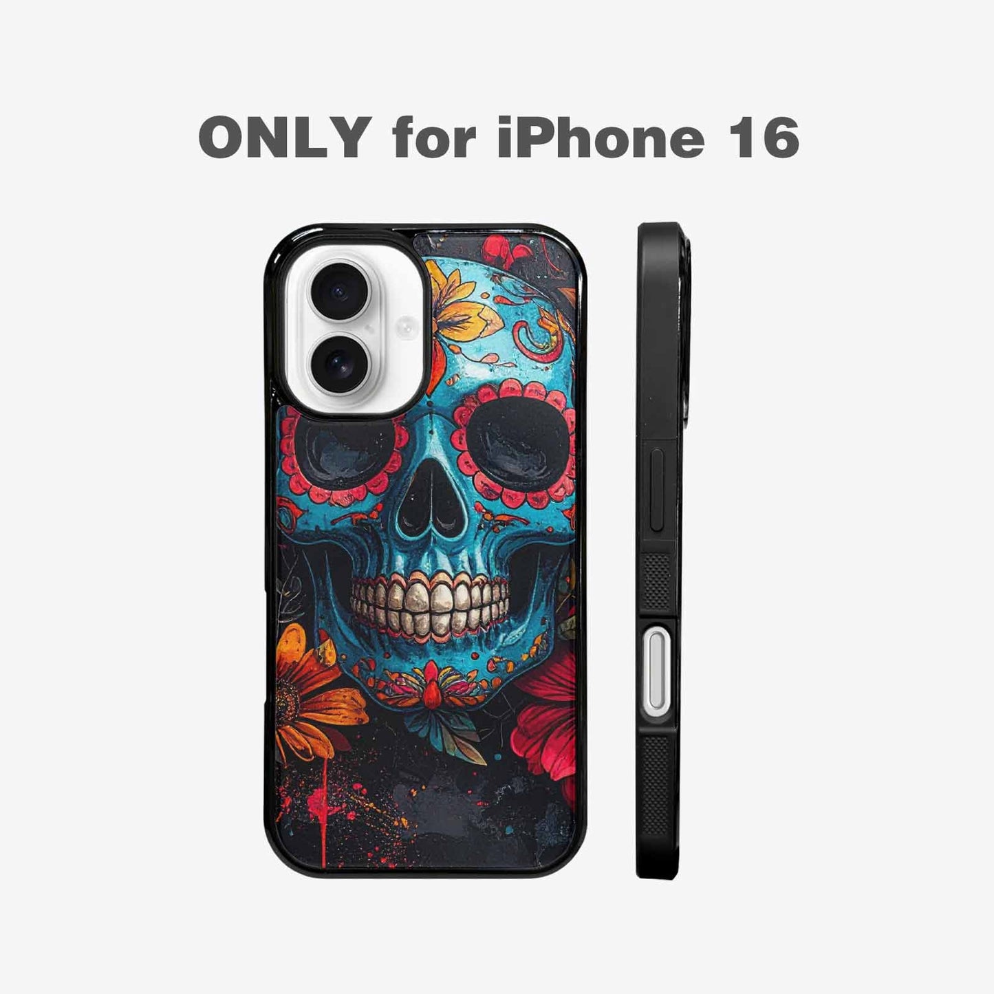 iPhone 16 Case — Graffiti Skull Art Seamless Pattern Vibrant, Custom Designed Case Cover
