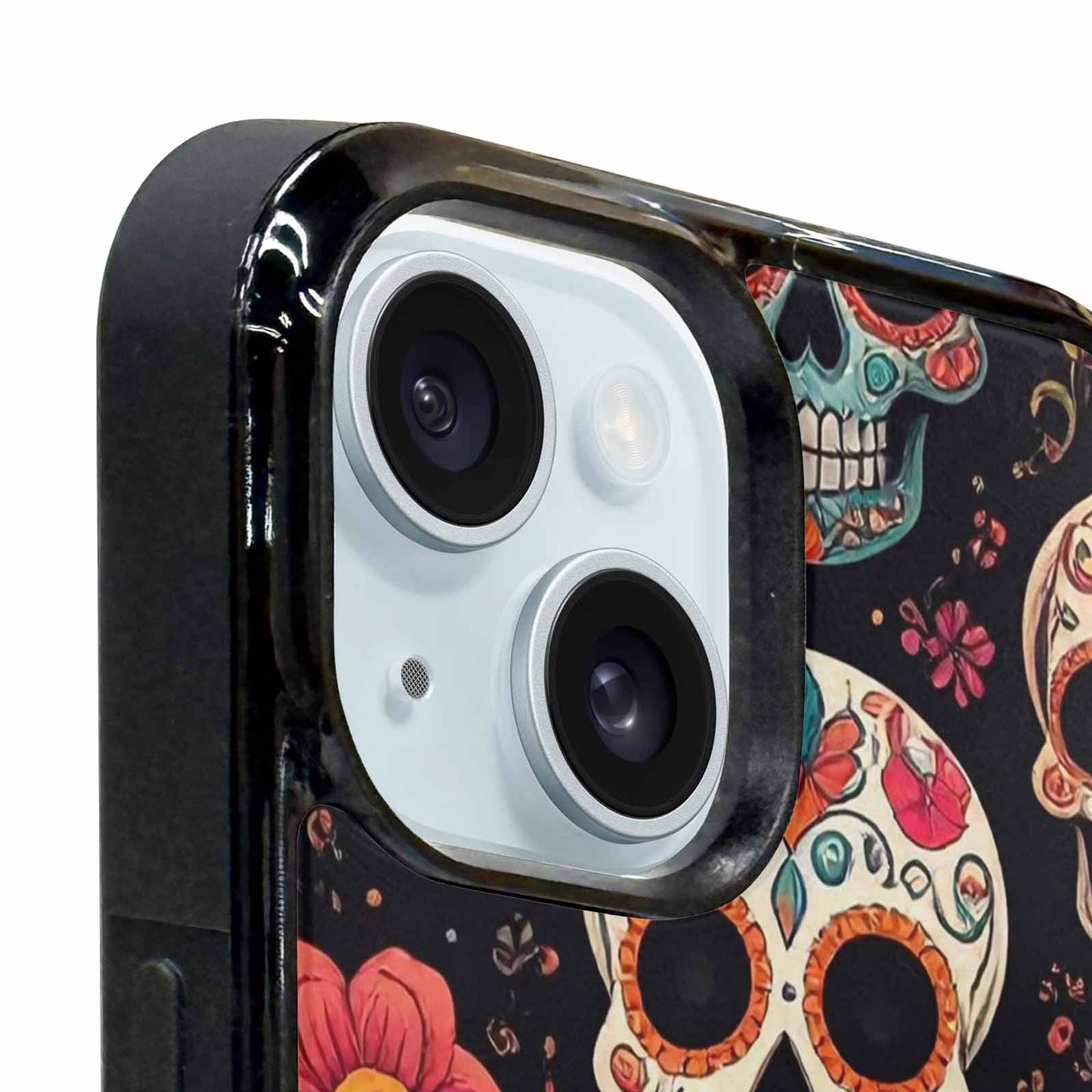 iPhone 15 Plus Case — Smaller Skulls Overlapping Seamless Pattern Of, Custom Printed Phone Case