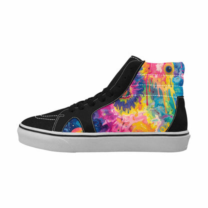MEN'S Aliens  Tie Dye High Top Canvas Melting Art Sneakers