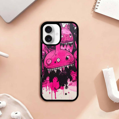 iPhone 17 Case — Black &amp; Pink Ink Cartoon Cute, Custom Designed Case Cover
