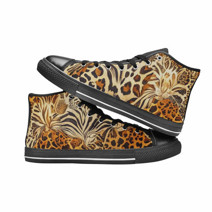 WOMEN'S Animal Print High Top Canvas Grunge Custom Shoes