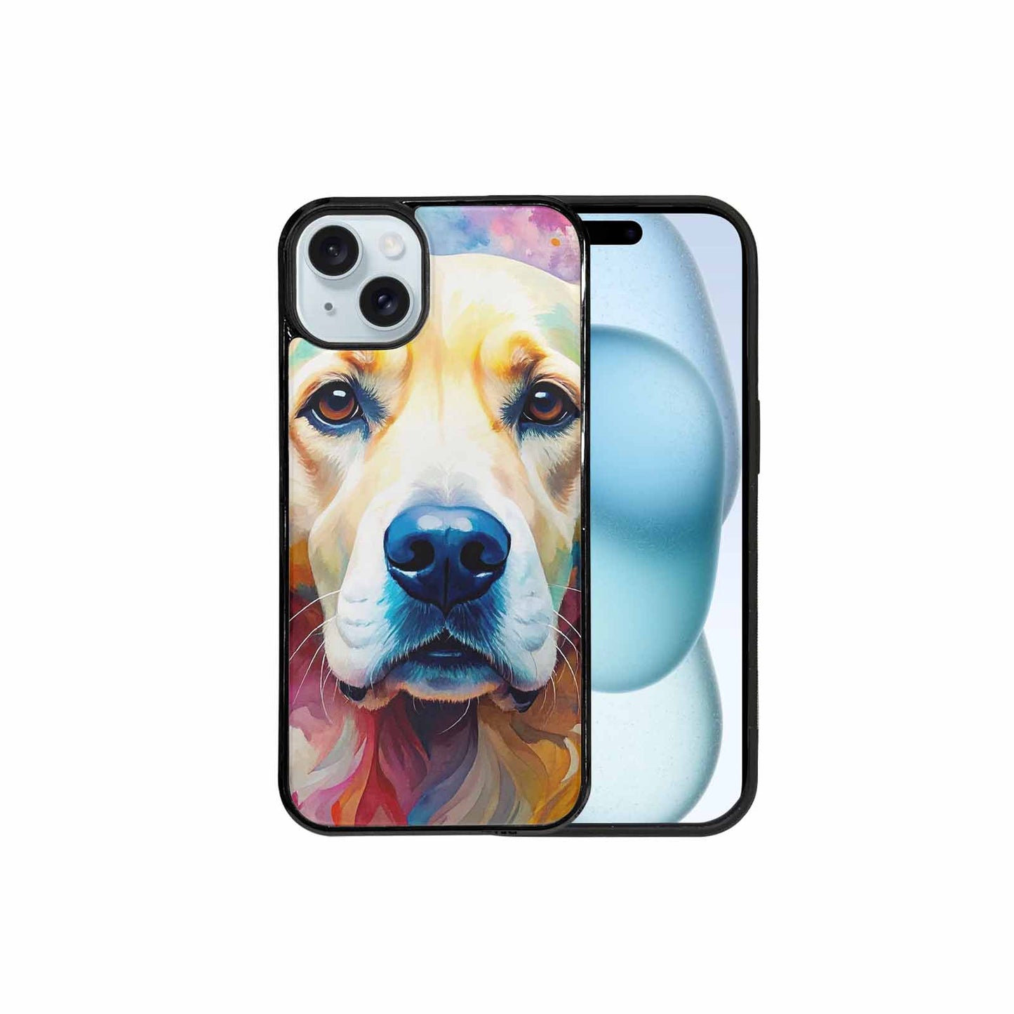 iPhone 15 Plus Case — Golden Retriever Watercolor Art Pattern Personalized, Unique Phone Case Design