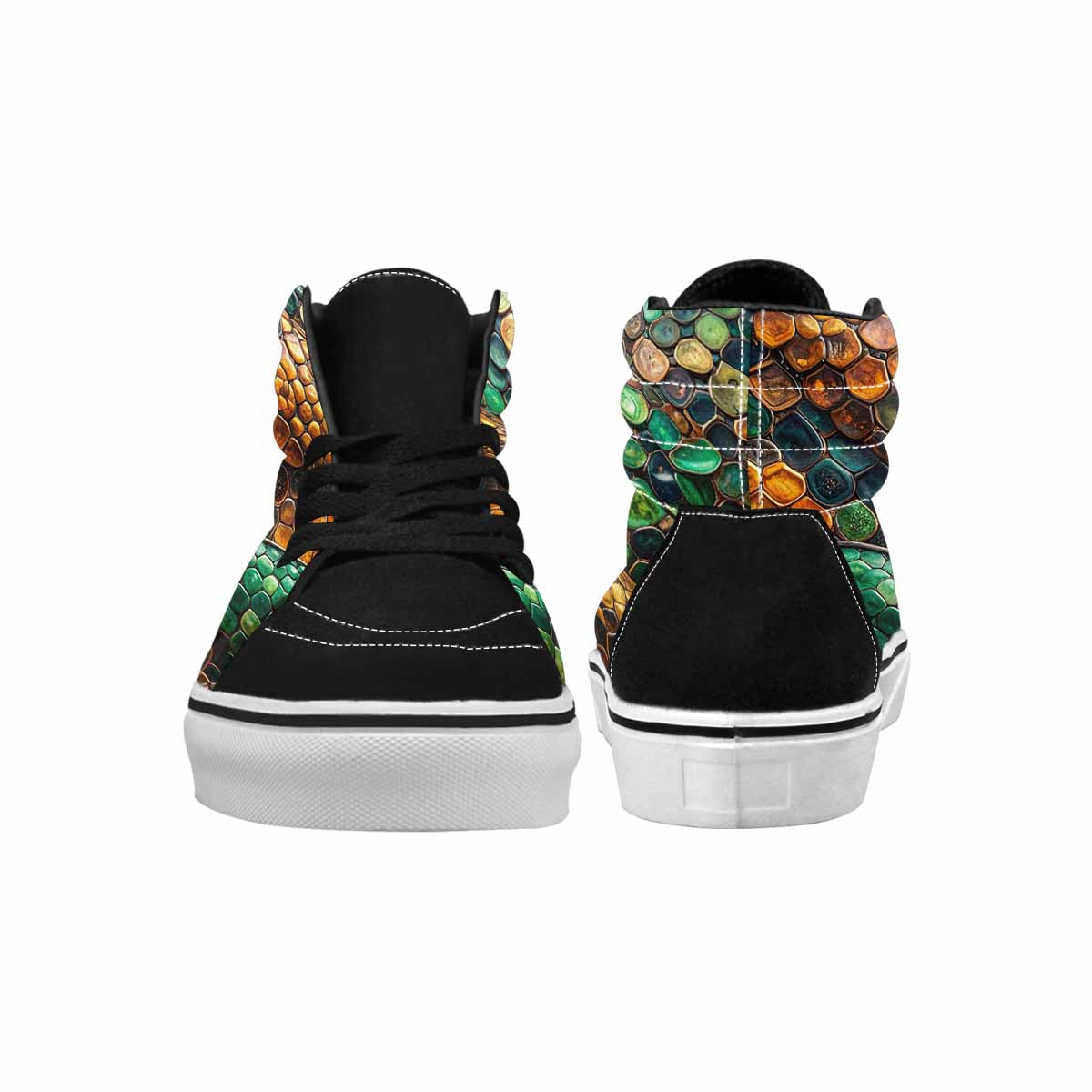 WOMEN'S Snake Skin Reptile High Top Canvas Wallpaper Art Sneakers