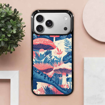 iPhone 17 Pro Max Case — Vintage Dinosaurs Mushroom Retro Vintage, Custom Designed Case Cover