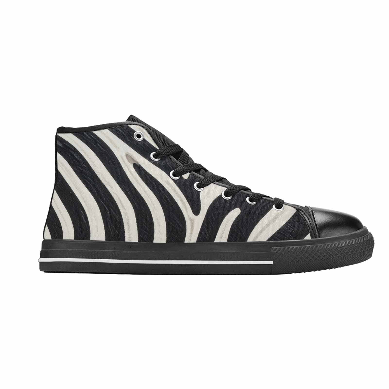 WOMEN'S Modern Zebra Stripe Solid High Top Canvas Aesthetic Custom Sneakers