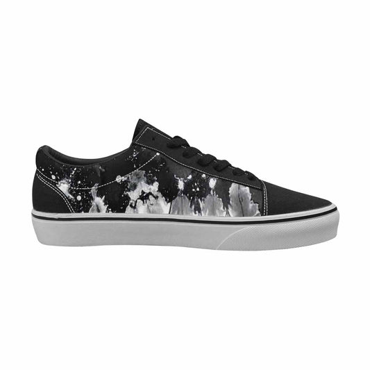 WOMEN'S Tie Dye Acid Wash Black White Canvas Lace-Up Surreal Shoes