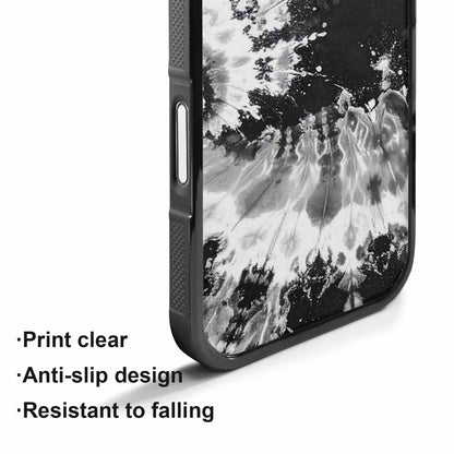 iPhone 17 Case — Tie Dye Acid Wash Black Tie, Personalized Phone Case
