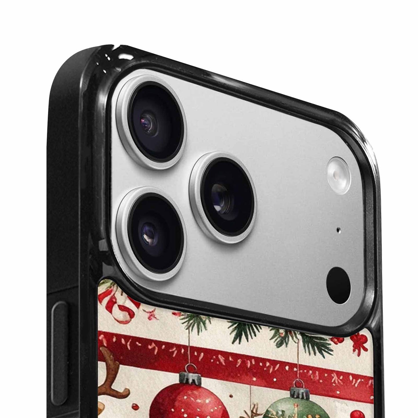 iPhone 17 Pro Max Case — Small Christmas Holly Snowflake Original Art, Personalized Phone Case
