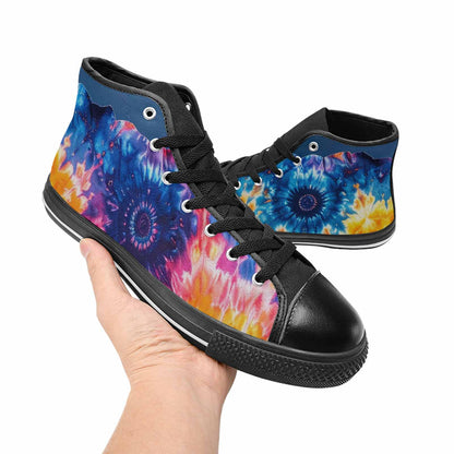 WOMEN'S Tie Dye Mixed Style High Top Canvas Aesthetic Custom Shoes