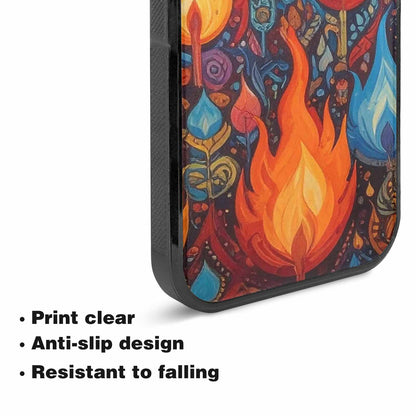 iPhone 15 Plus Case — Flame Burst Full Color Vibrant Flame, Personalized Phone Case