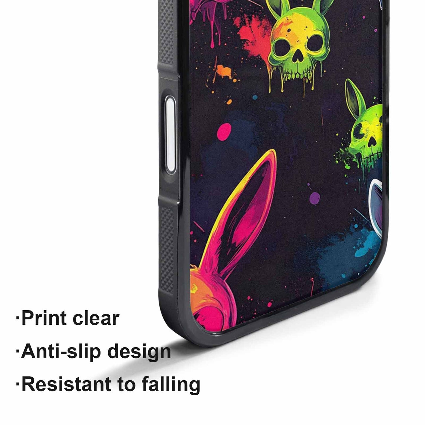 iPhone 17 Pro Max Case — Radioactive Ghost Bunny Skull Gothic Skulls, Custom Made Phone Cover