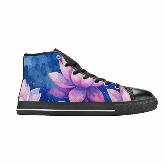 MEN'S Water Lilies Impressionist High Top Canvas Wallpaper Art Shoes