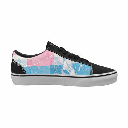 WOMEN'S Transgender Flag Color Canvas Lace-Up Grunge Shoes
