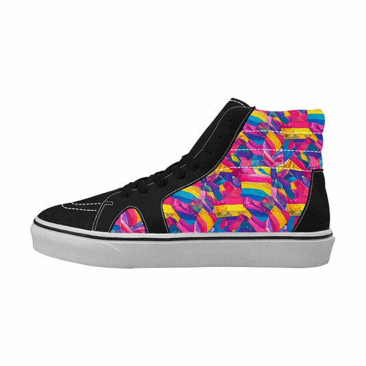 WOMEN'S Pansexual Flag Color High Top Canvas Vivid Custom Sneakers