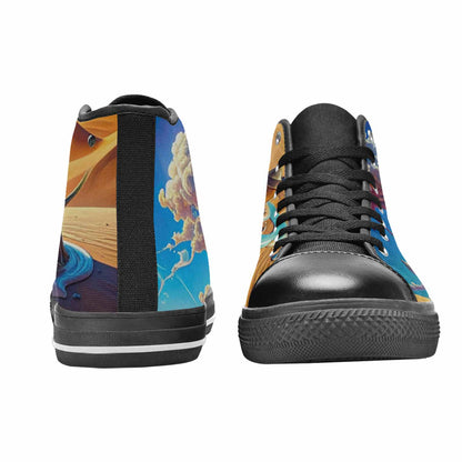 MEN'S Surrealist Desert Dreamscape High Top Canvas Vivid Shoes