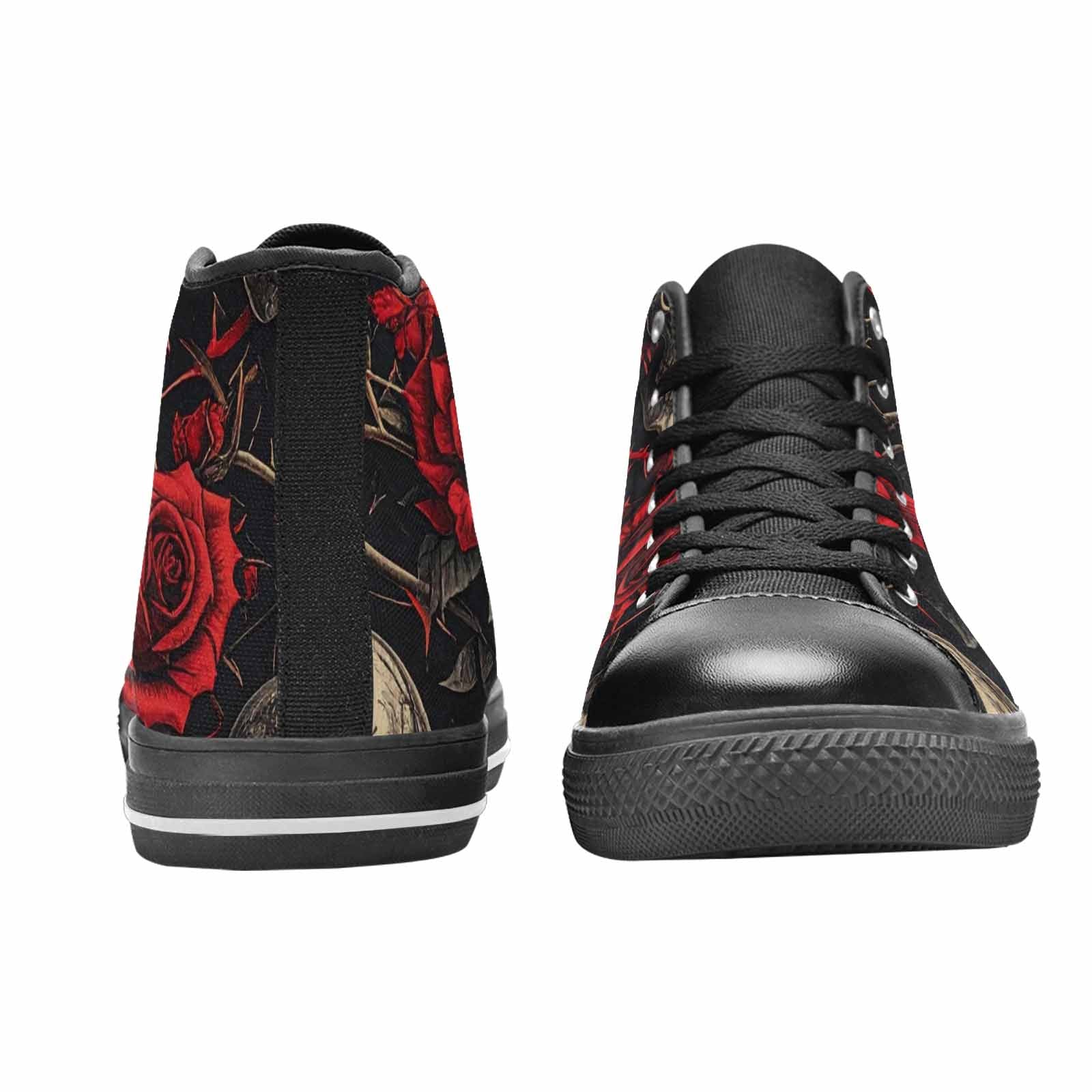 WOMEN'S Gothic Skulls Roses High Top Canvas Surreal Sneakers