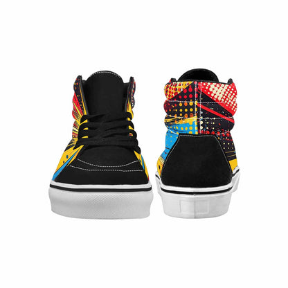 MEN'S Comic Halftone High Top Canvas Neon Fantasy Custom Shoes