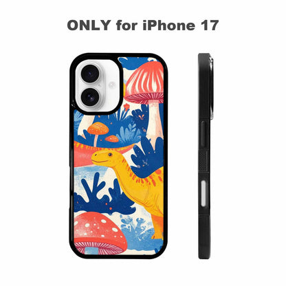 iPhone 17 Case — Vintage Dinosaurs Mushroom Retro Vintage, Personalized Phone Case