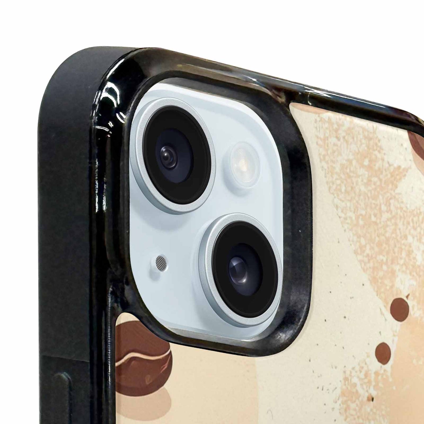 iPhone 15 Plus Case — Coffee Cup And Bean Pattern Seamless, Custom Art Phone Cover