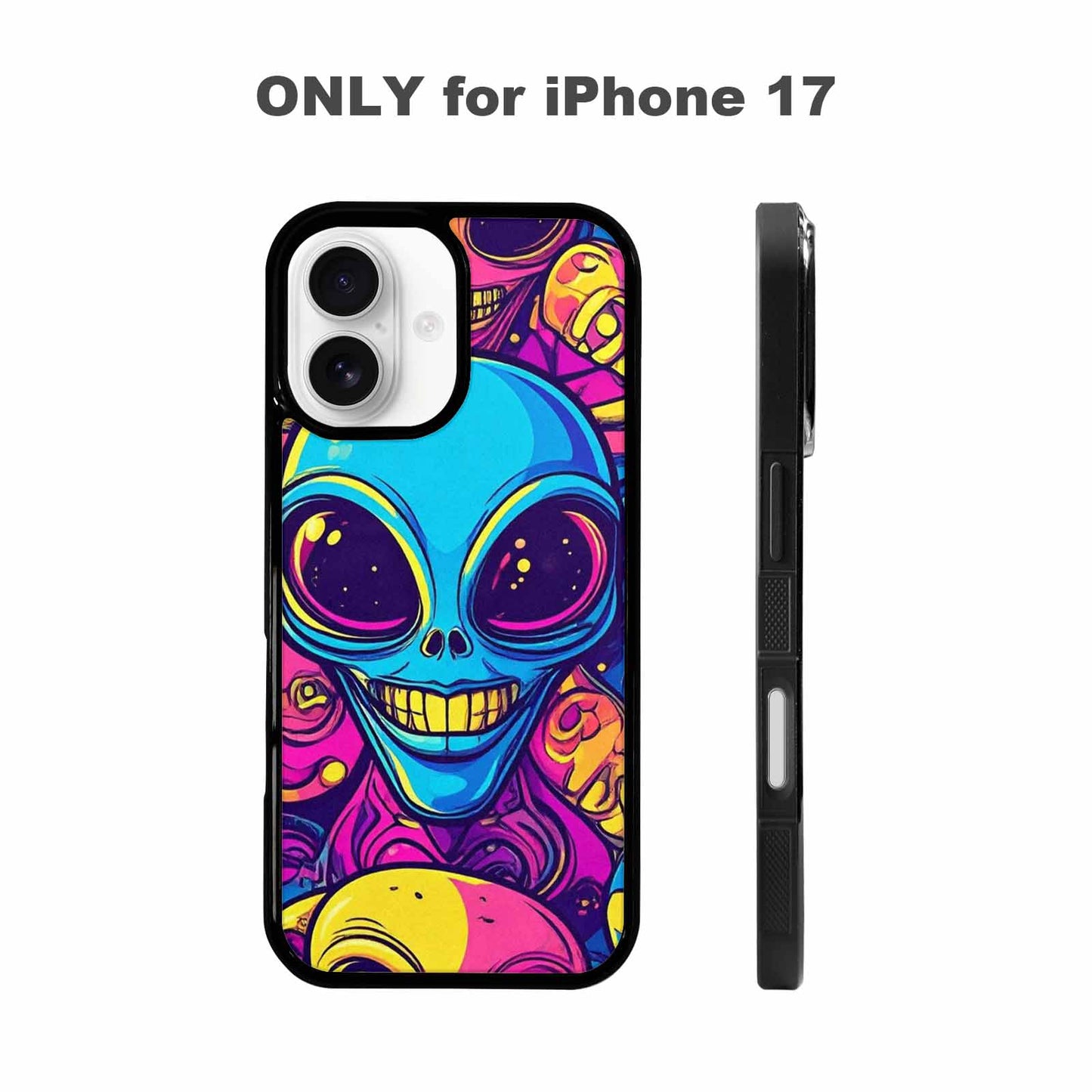 iPhone 17 Case — Alien Ufo Cartoon Art Alien Scifi, Custom Made Phone Cover