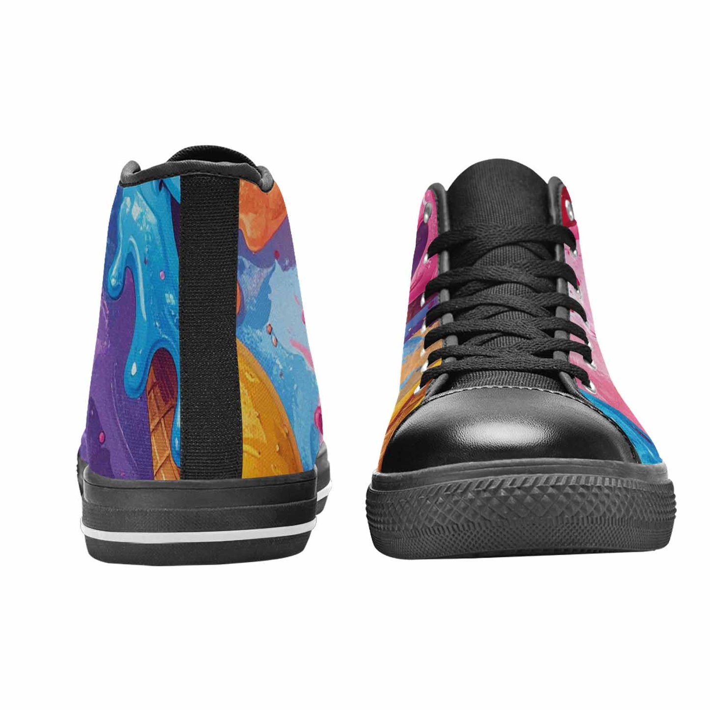 WOMEN'S Melting Icecream Monster Cherry High Top Canvas Aesthetic Shoes