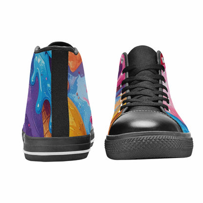 WOMEN'S Melting Icecream Monster Cherry High Top Canvas Aesthetic Shoes