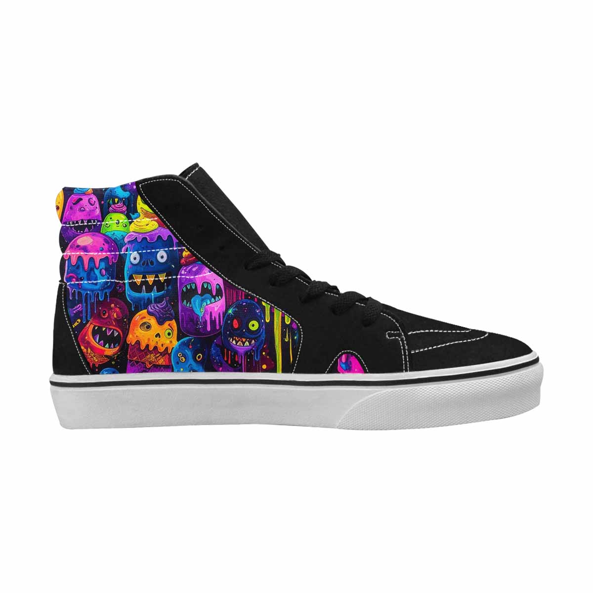 MEN'S Ice Cream Monsters  High Top Canvas Cottagecore Sneakers
